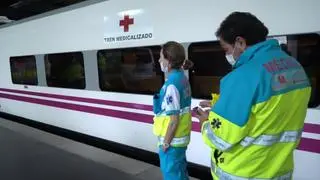 El ministro de Transportes, José Luis Ábalos, ha explicado que los trenes permiten trasladar 24 pacientes cada uno y trasladarían a pacientes entre comunidades.