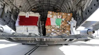 Coronavirus in Italy - Arrival of two field hospitals from Qatar