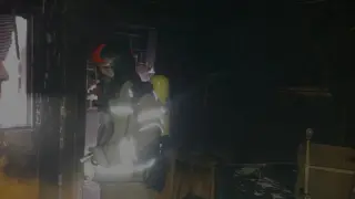 Bomberos de la Diputación de Zaragoza. sofocan un incendio en una vivienda en Calatayud este sábado 18 de abri