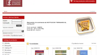 Captura de la tienda virtual de la Institución Fernando el Católico.