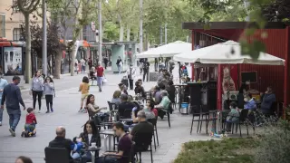 Ambiente en las calles de Zaragoza durante la fase 1 de la desescalada