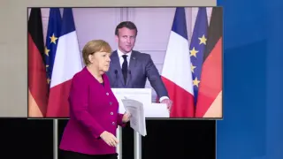 Merkel y Macron en rueda de prensa