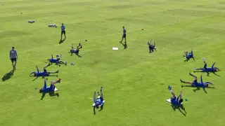 Primeros ejercicios en grupo del Real Zaragoza en la desescalada.