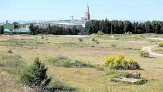 Vista de los suelos de la prolongación de Gómez Laguna, donde el Ayuntamiento de Zaragoza proyecta un hospital