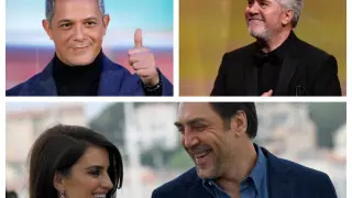 Alejandro Sanz, Pedro Almodóvar, Javier Bardem y Penélope Cruz