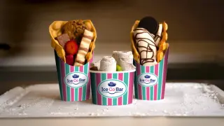 Tres tipos de helado de la marca.