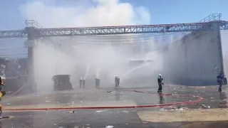 Intervención de Bomberos de Zaragoza en Saica