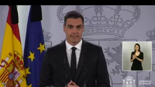 Pedro Sánchez durante la rueda de prensa