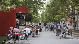 Ambiente en una terraza del centro de Zaragoza