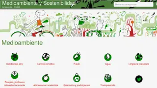 Sección de Medio Ambiente y Sostenibilidad de la página web del Ayuntamiento de Zaragoza.