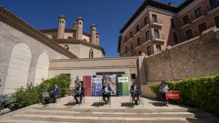 Rueda de prensa en la que se han presentado las medidas necesarias para reactivar el sector hostelero y turistico de la provincia de Teruel. foto Antonio Garcia/Bykofoto. 05/06/20 [[[FOTOGRAFOS]]]