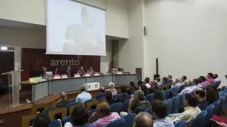 Imagen de archivo de una de las asambleas de Arento Grupo cooperativo agroalimentario aragonés.