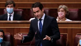 Teodoro García Egea este miércoles en la sesión de control al Gobierno.