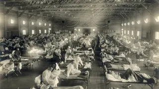 Camp Funston, en Fort Riley, Kansas, durante la pandemia de gripe española de 1918