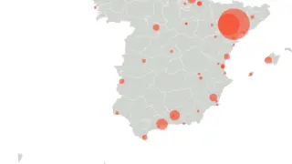Mapa de los rebrotes por coronavirus en España