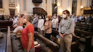 Misa funeral por los fallecidos en Zaragoza de la pandemia de la covid-19.