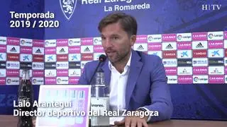 El director deportivo del club aragonés confirma al nuevo entrenador del Real Zaragoza para la próxima temporada.