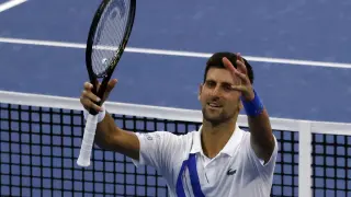 Djokovic, al final del partido en Nueva York.