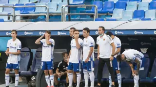 Momento en el que el Real Zaragoza ejecuta 8 cambios de vez, en el minuto 60 del amistoso contra el Getafe.