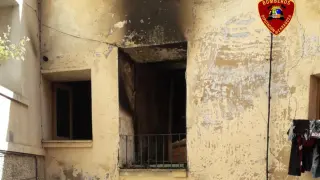 Incendio en el salón de una vivienda de Tarazona