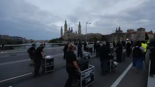 Protesta de trabajadores del sector del espectáculo en Zaragoza