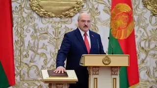 Alexander Lukashenko, durante la toma de posesión como presidente de Bielorrusia.
