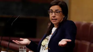 La diputada del PP Ana Vázquez, durante su intervención en el pleno del Congreso