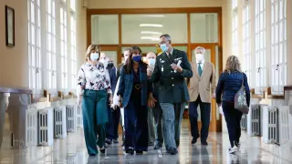 Visita a la Unidad de VIgilancia Epidemiológica del Ministerio de Defensa, en el Hospital Militar, este martes.