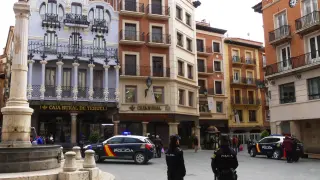 Imagen de archivo de una intervención de la Policía Nacional en Teruel.