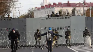 Protestas en Minsk este domingo.