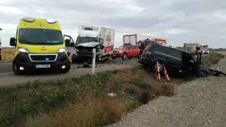 Fallece un conductor en un accidente de tráfico en la N-II, a la altura de Bujaraloz