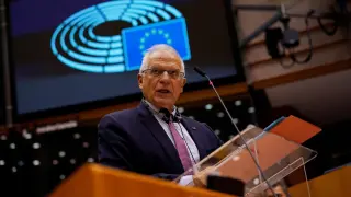 EU foreign policy chief Josep Borrell speaks on relations with Belarus during a plenary session of the European Parliament in Brussels, Belgium October 20, 2020. Francisco Seco/Pool via REUTERS [[[REUTERS VOCENTO]]] [[[HA ARCHIVO]]] BELARUS-ELECTION/EU