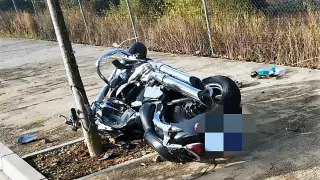 Estado en el que ha quedado la motocicleta accidentada.