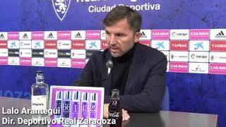 El director deportivo del Real Zaragoza asegura que Víctor le dijo "que no está para coger el equipo" y es rotundo al afirmar unilateralmente que "Martínez estará hasta el final de temporada".