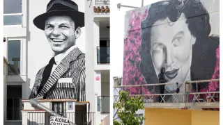 Frank Sinatra y Ava Gardner, en dos murales en Torremolinos.