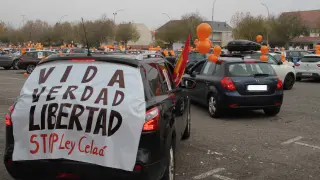Manifestación con vehículos contra la Ley de Educación (LOMLOE)