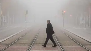 Niebla en Zaragoza.