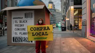 Instalación de Greenpeace en Madrid