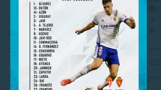 Convocatoria del Real Zaragoza para el partido de este domingo en Gijón
