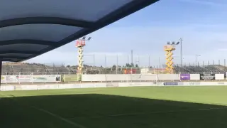 El estadio de La Solana, donde jugará la SD Huesca en la Copa del Rey, ha tenido que adaptarse para cumplir con la normativa.