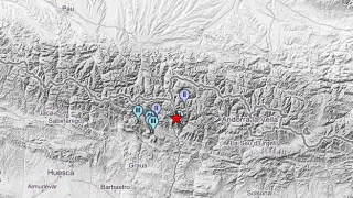 Mapa del Instituto Geográfico Nacional en el que se localiza el terremoto y las localidades en las que se ha sentido