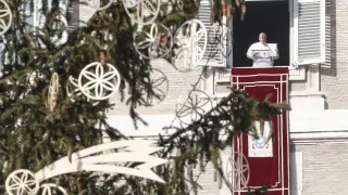 Pope Francis during the Angelus prayer in St. Peter's Square