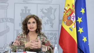 La ministra portavoz y de Hacienda, María Jesús Montero, comparece en rueda de prensa posterior al Consejo de Ministros en Moncloa