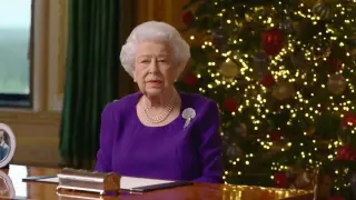 Isabel II, durante el discurso de Navidad de 2020.