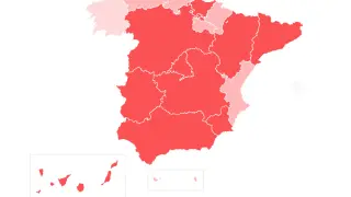 Mapa de España con las nuevas restricciones por Comunidades Autónomas
