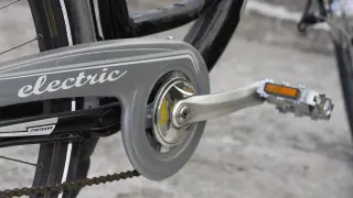 Foto de archivo de una bicicleta eléctrica