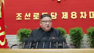 North Korean leader Kim Jong Un speaks at the Workers' Party congress in Pyongyang