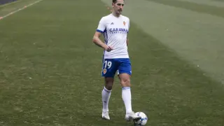Álex Alegría, el pasado miércoles en su presentación como nuevo delantero del Real Zaragoza.