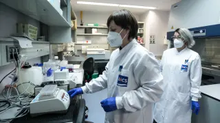 Fotos del laboratorio satélite del CIBA en Zaragoza donde se rastrea la cepa británica del coronavirus