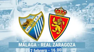 Horario y dónde ver el Málaga-Real Zaragoza.